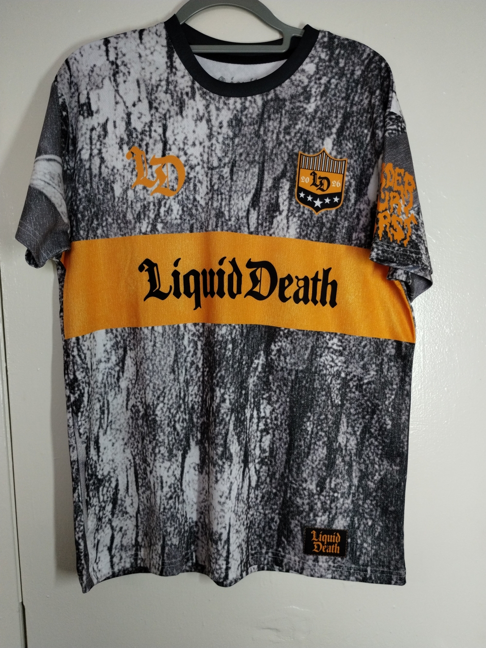 Liquid Death Men’s Black & Orange Logo Jersey